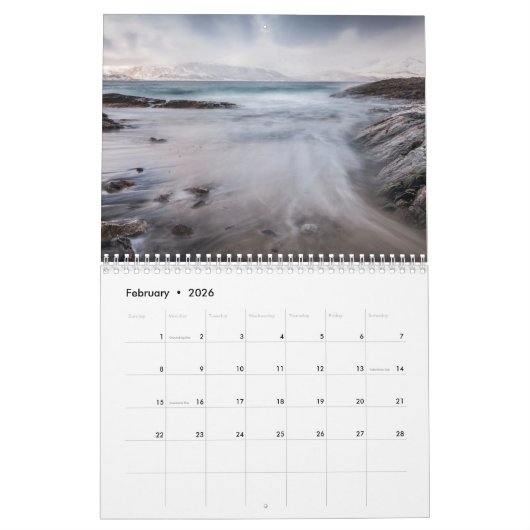 Küste Norwegens 2026 Kalender (Feb 2026)