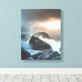 Küste Norwegens Landschaftsgebiet Foto Leinwanddruck (Insitu (Holzboden))