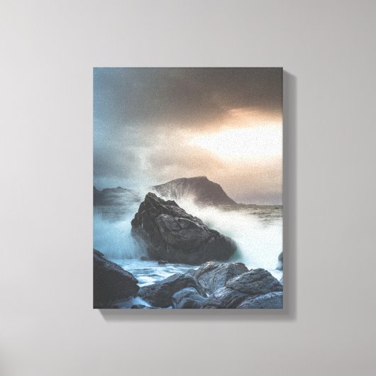 Küste Norwegens Landschaftsgebiet Foto Leinwanddruck (Vorderseite)