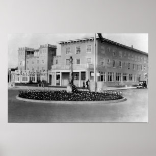 Küste, Oregon-Ansicht der Hotel-Küsten-Fotografie Poster