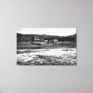 Küste, Oregon Beach und Hotel Moore Fotograf Leinwanddruck