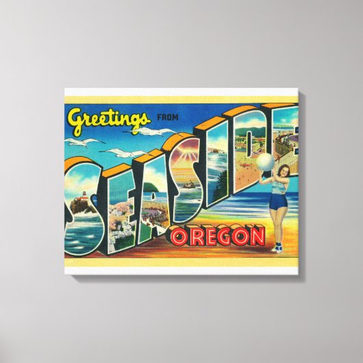 Küste, Oregon - Große Briefmarkenszenen 2 Leinwanddruck (Vorderseite)