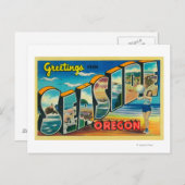 Küste, Oregon - Große Briefmarkenszenen Postkarte (Vorne/Hinten)