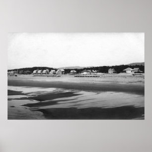 Küste, Oregon-Strand und Hütten nördlich Poster