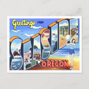 Küste, Oregon Vintag Big Letters Postcard Postkarte