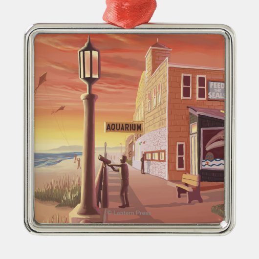 Küste, OregonAquarium Ansicht Ornament Aus Metall (Vorne)