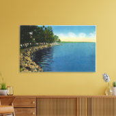 Küste, Pavillon und Schwimmer Leinwanddruck (Insitu (Wohnzimmer))