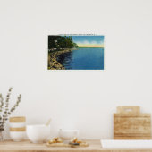 Küste, Pavillon und Schwimmer Poster (Küche)