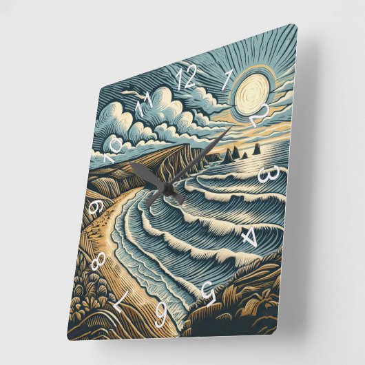 Küste Quadratische Wanduhr (Winkel)