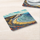 Küste Rechteckiger Pappuntersetzer (angewinkelt)