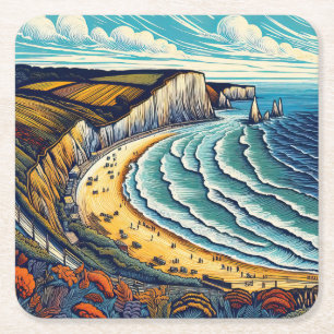 Küste Rechteckiger Pappuntersetzer