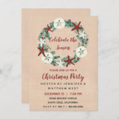 Küste Rustic Beach Weihnachtsfeier Einladung (Vorne/Hinten)