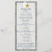 Küste Rustikale Driftwood Sand Dollar Hochzeit Programm (Rückseite)