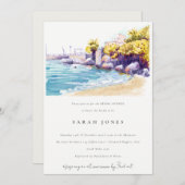Küste Sand Beach Rocky Seascape Brautparty Einladung (Vorne/Hinten)