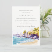 Küste Sand Beach Rocky Seascape Brautparty Einladung (Stehend Vorderseite)