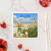 Küste Sanibel Island Florida Beach & Scarecrow Serviette (Beispiel)