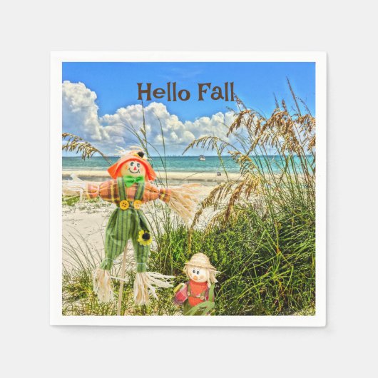 Küste Sanibel Island Florida Beach & Scarecrow Serviette (Vorderseite)