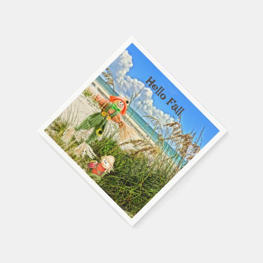 Küste Sanibel Island Florida Beach & Scarecrow Serviette (Ecke)