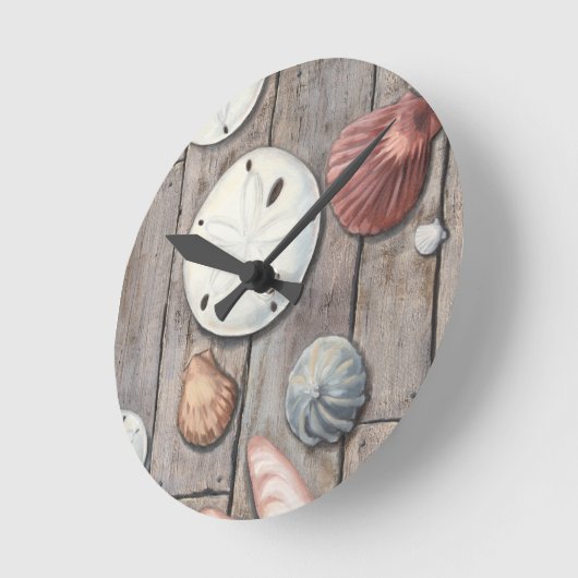 Küste-Schätze Runde Wanduhr (Winkel)