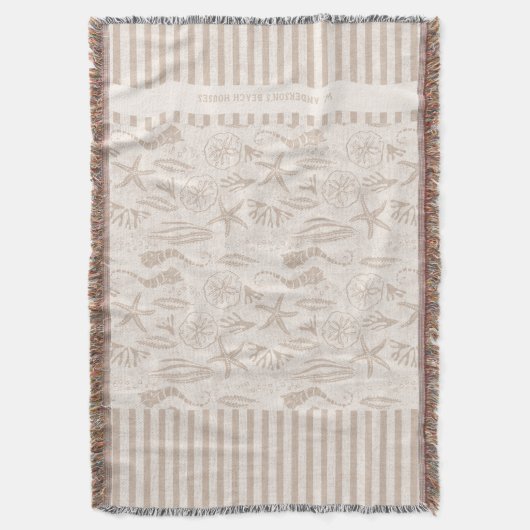 Küste Seashell Beige handGezeichnet Nautik Decke (Vorderseite Vertikal)