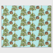 Küste Seashell Weihnachtsbäume Geschenkpapier (Flach)