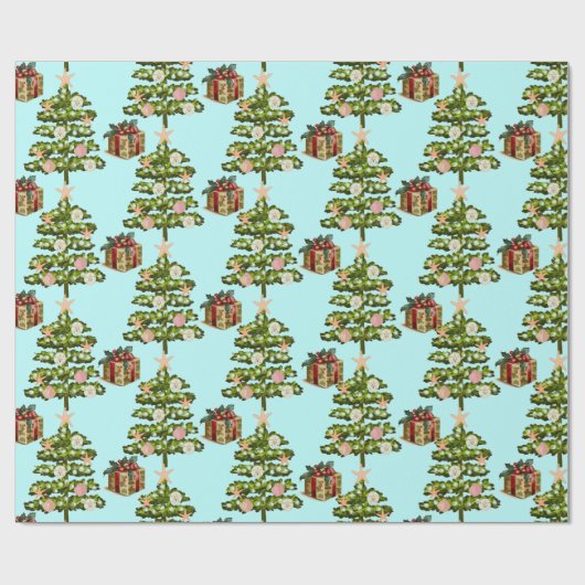 Küste Seashell Weihnachtsbäume Geschenkpapier (Flach)