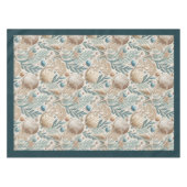 Küste Seashells Seesterne Pastellgrün Elfenbein Tischdecke (Vorderseite (Horizontal))