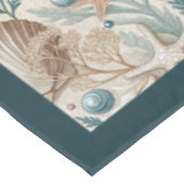 Küste Seashells Seesterne Pastellgrün Elfenbein Tischdecke (Schrägansicht)