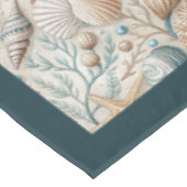 Küste Seashells Seesterne Pastellgrün Elfenbein Tischdecke (Schrägansicht)