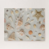 Küste Seashells Starfish Beach Beige Puzzle (Horizontal)