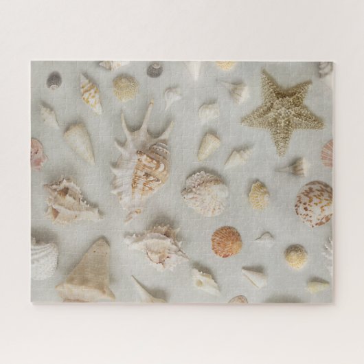 Küste Seashells Starfish Beach Beige Puzzle (Horizontal)
