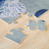 Küste Seashells Starfish Beach Indigo Blue Puzzle (Seite)