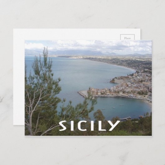 Küste Siziliens Postkarte (Vorne/Hinten)