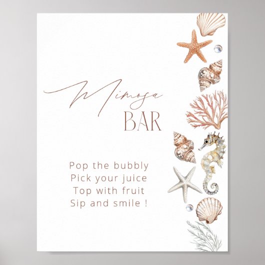Küste SommerBridal Dusche Mimosa Bar Poster (Vorne)
