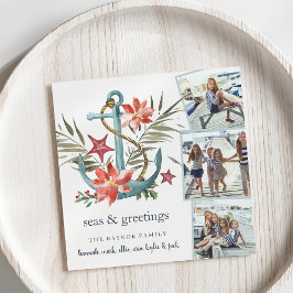 Küste | Square Holiday Foto Collage Card Feiertagskarte