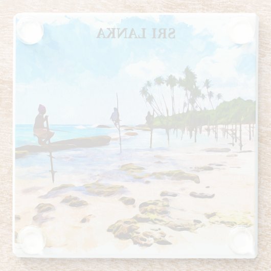 Küste Sri Lankas Glasuntersetzer (Rückseite)