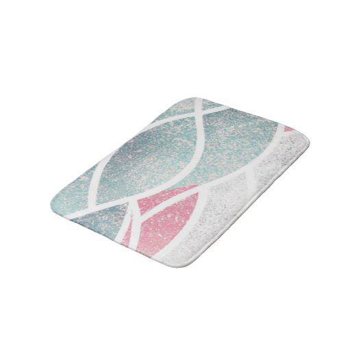 Küste/Strand abstrakte Wellen Badematte (Schrägansicht)