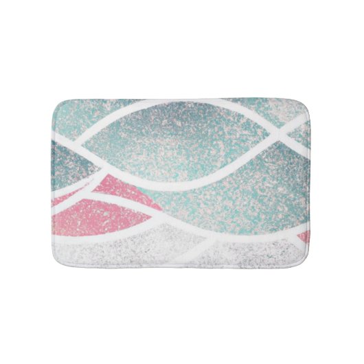 Küste/Strand abstrakte Wellen Badematte (Vorderseite)