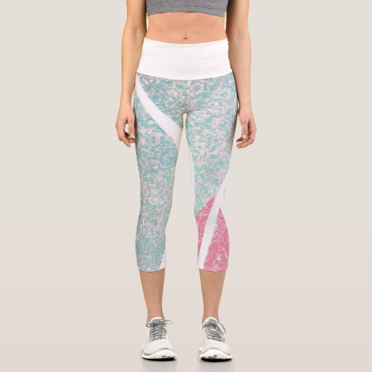 Küste/Strand abstrakte Wellen Capri Leggings (Vorderseite)