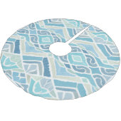 Küste/Strand/nautischer Blau Polyester Weihnachtsbaumdecke (Schrägansicht)