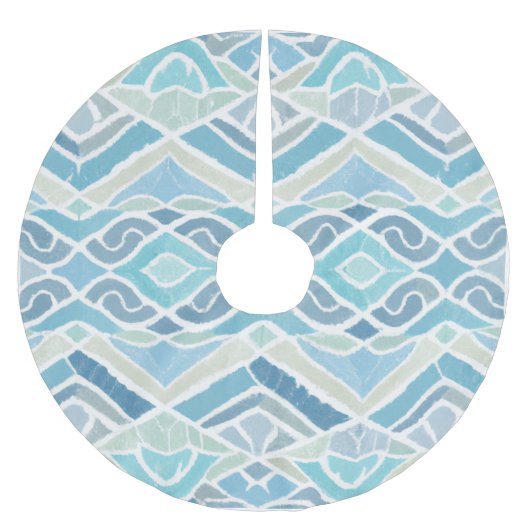 Küste/Strand/nautischer Blau Polyester Weihnachtsbaumdecke (Vorderseite)