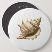 Küste/Strand/nautischer Muschel Button (Vorne & Hinten)
