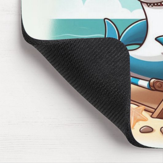 Küste/Strand niedlicher Cartoon Hai Mousepad (Ecke)