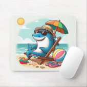 Küste/Strand niedlicher Cartoon Hai Mousepad (Mit Mouse)