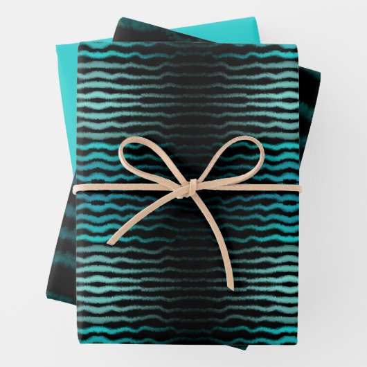 Küste Strand Salty Türkis Wave Abstrakte Kunst Geschenkpapier Set (Beispiel)