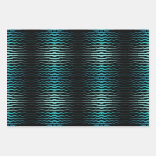 Küste Strand Salty Türkis Wave Abstrakte Kunst Geschenkpapier Set (Vorderseite)