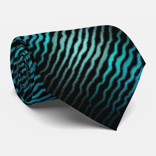 Küste Strand Salty Türkis Wave Abstrakte Kunst Krawatte (Gerollt)