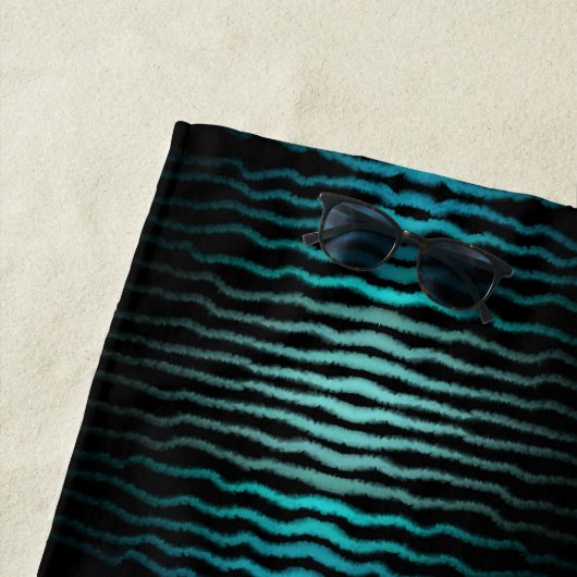 Küste Strand Salty Türkis Wave Abstrakte Kunst Strandtuch (Beispiel)