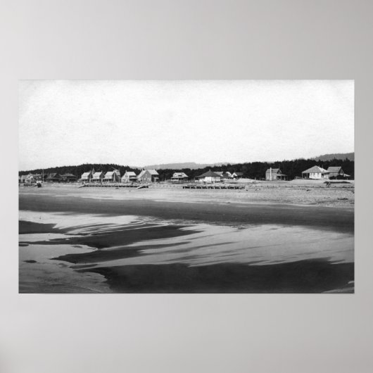 Küste, Strand von Oregon und Hütten im Norden Poster (Vorne)
