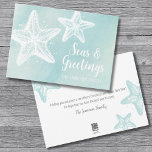 Küste Strand Weihnachten<br><div class="desc">Elegante Beach Froher Festtage 'Seas & Greetings' Blue Watercolor Starfish Urlaubskarte. Ein lustiges Spiel auf 'Froher Festtage mit 'Seas & Greetings' (Sie können zu den klassischen Worten wechseln, wenn Sie gewollt). Niedliches und schlichtes, modernes Strandmotiv. Ein aquamariner, blauer Aquarell mit weißem Seestern direkt vom Ozean! Sie können natürlich alle Schriftart-...</div>